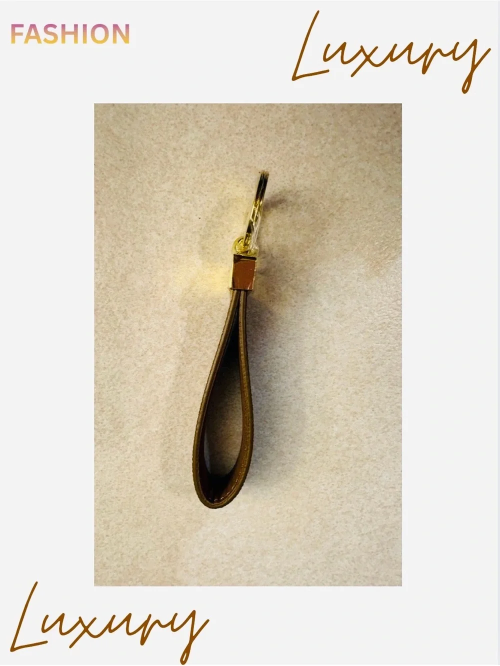 A-1DC-41: BAG CHARM/KEYCHAIN: Brown & Dark Brown w/Golden Accents, NWOT